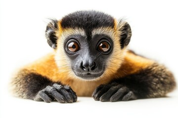 Fototapeta premium Adorable Golden-crowned Sifaka Baby