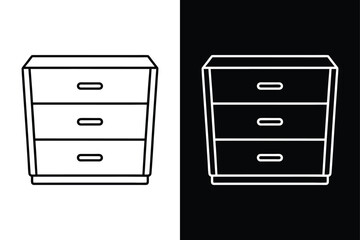 Drawer organizer icon vector on White Background ,Vector Art Illustration on white background.