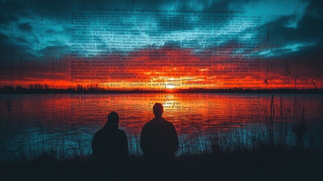 Sunset Serenity: Two Figures Contemplating the Day's End