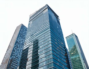 Obraz premium Commercial Skyscrapers – Professional Architecture Images Skyline Office Towers – Clean and Modern Business Buildings