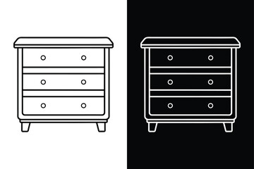 Drawer organizer icon vector on White Background ,Vector Art Illustration on white background.