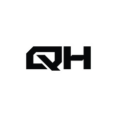 Obraz premium QH monogram logo design letter text name symbol monochrome logotype alphabet character simple logo