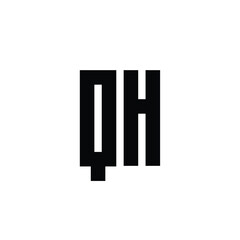 QH monogram logo design letter text name symbol monochrome logotype alphabet character simple logo