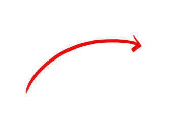 シンプルな手書き風の赤いやじるし