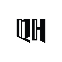 Obraz premium QH monogram logo design letter text name symbol monochrome logotype alphabet character simple logo