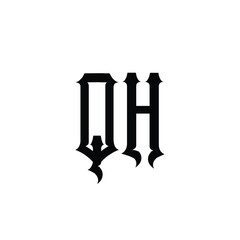 QH monogram logo design letter text name symbol monochrome logotype alphabet character simple logo