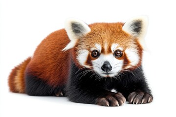 Adorable red panda, curious gaze.