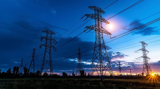 Energy democratization mapping responsive interconnections in the power grid industrial landscape photographic viewpoint