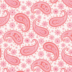 Pink And Orange Paisley Beautiful Allover Pattern