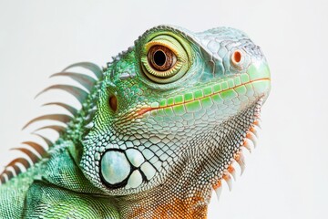 Fototapeta premium Close-up of a vibrant green iguana