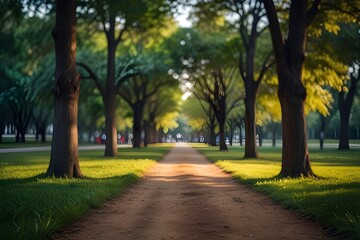 Obraz premium blur natural and light background in the park. Generative AI