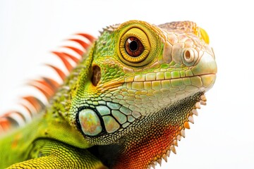 Fototapeta premium Vibrant Green Iguana Close-Up