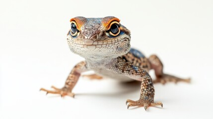 Close-up of a small lizard, curious expression.