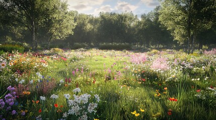 Colorful Wildflowers in Bloom Outside Savill Garden