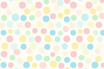 Colorful polka dot pattern featuring pastel circles on a light background, ideal for playful designs