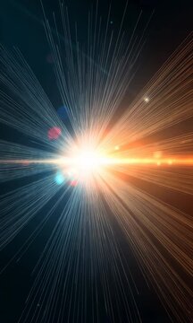 A bright light is shining on a dark background. The light is so bright that it is almost blinding