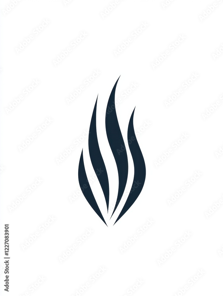 Poster flame icon featuring stylized fire shapes on a plain white background. generative ai