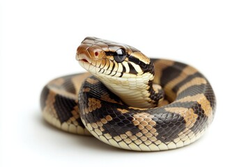 Close-up of a coiled snake.