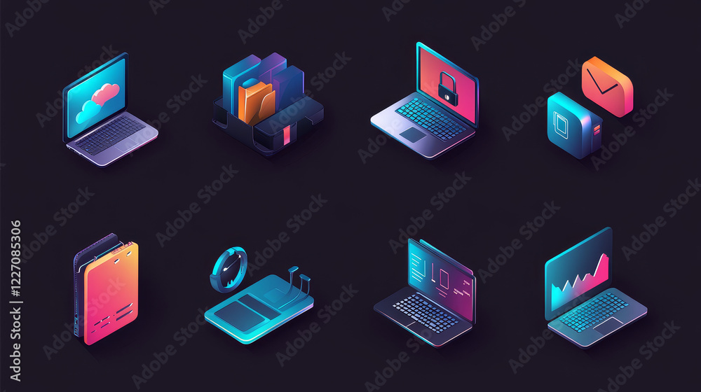 Poster data engineer vacancy, it specialist career, web development job outline icon. web data programming 