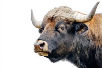 Naklejka premium Close-up of a majestic bull's head