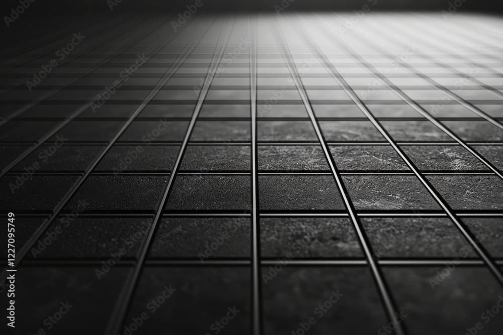 Poster high-resolution minimalist grid pattern with thin black lines on a charcoal background emphasizing s