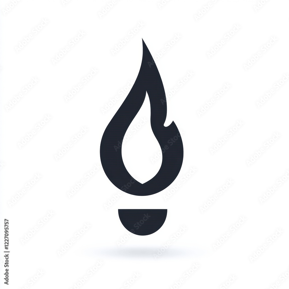 Poster flame icon representing energy, warmth, and passion created in a minimalist and modern design. gener