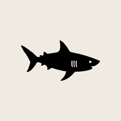 Fototapeta premium Shark icon. Shark logo. Shark symbol. Shark line icon isolated minimal design. Vector illustration