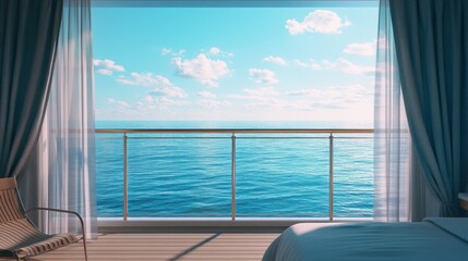 Ocean view from cruise ship cabin