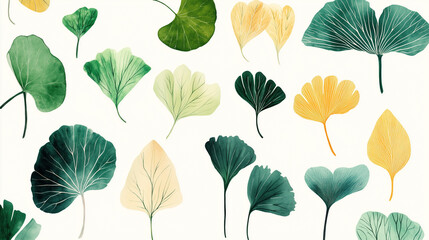 Ginkgo tree leaves