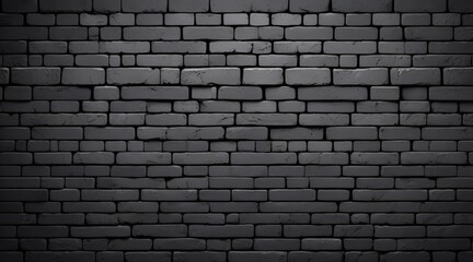 Obraz premium A matte black brick wall backdrop, creating a sleek and urban atmosphere with a minimalist vibe.
