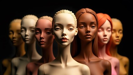 Obraz premium A diverse team crafted from vibrant modeling clay, exuding confidence and creativity. 