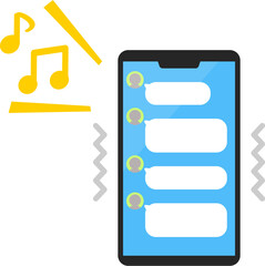 連続してメッセージを受信しているスマートフォン