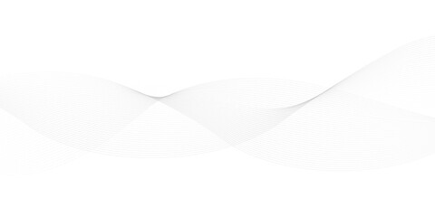 Abstract wave element for design. Digital frequency track equalizer. Stylized line art background. Vector illustration. Wave with lines created using blend tool. Curved wavy line, smooth stripe. 