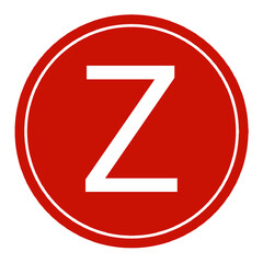 Letter z symbol element with red circle transparent background png, logo z red design © DLC