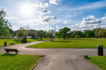 Naklejka premium Vasco da Gama Garden is a public space in Belem which is named after the famous Portuguese navigator and explorer.