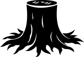 Tree stump icon.High quality black style icon,lumber industry material silhouette,cut trees structure textured.Tree Stump illustration sign collection. Wood symbol or logo,vector illustration.