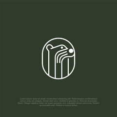 Minimalist outline rounded badge otter head logo with a playful and friendly expression, designed for wildlife, pet brands, and nature-inspired corporate identity