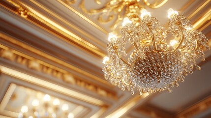 Elegant Crystal Chandelier Hanging from Ceiling Illuminating Dining Room with Warm Light Creating a Cozy and Inviting Atmosphere Perfect for Gatherings and Special Occasions in Home Decor