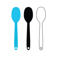 Silicone mixing spoon flat vector design isolated on a white background