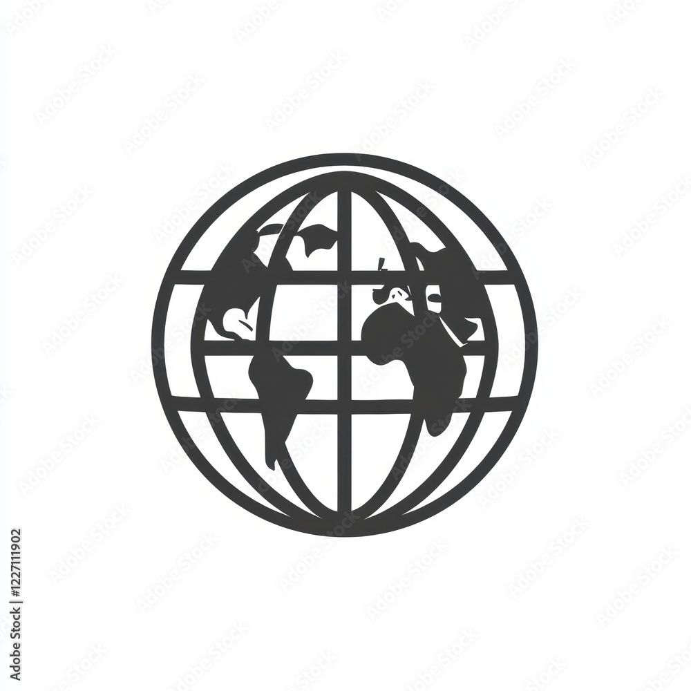 Poster symbolic representation of a globe showcasing global connectivity and international collaboration fo