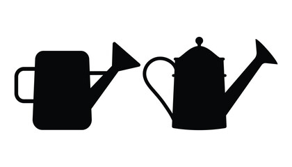 Watering can black and white flat vector icon and clip art design © Mubeen