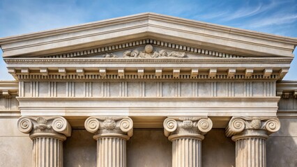 Obraz premium Ancient Greek Doric Cornice with Fluted Details , doric, stone architecture, doric, stone architecture