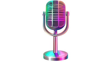 retro microphone isolated on white background