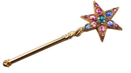 Magic stick with star isolated on white background 