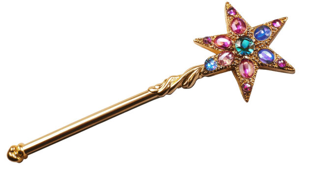 Magic stick with star isolated on white background 