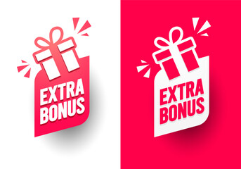 Dynamic Label With Gift Box And Text Extra Bonus