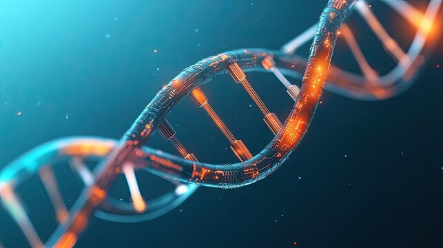 sleek vector concept of futuristic biotech-inspired interface featuring abstract dna structures and subtle circuit