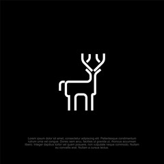 Simple outline minimalist deer logo with a sleek and elegant design, perfect for wildlife branding, outdoor businesses, and rustic-themed corporate identities