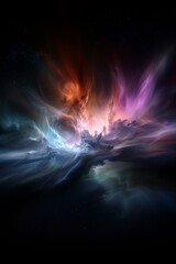 Vibrant nebula gas clouds, glowing in shades of purple and pink. Nebulae, galaxies in space. Abstract cosmos background.