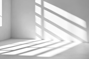 Obraz premium high-contrast b&w photography capturing dramatic shadows and light minimalistic composition with ample copy space featuring
